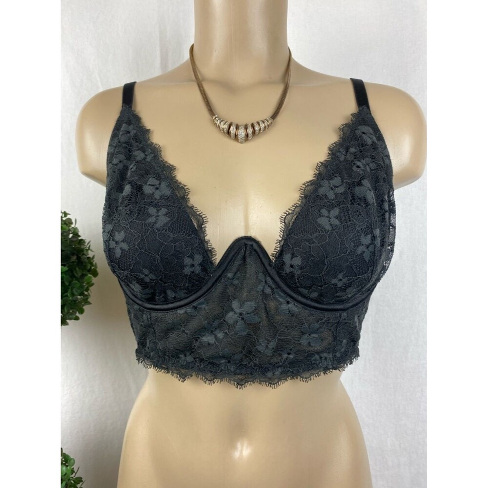 Victoria’s Secret Black Dream Angel Underwire Lace Unlined Bra 36D